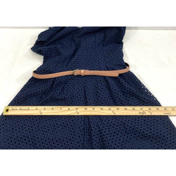 City Triangles Jumpsuit Junior 9 Romper Shorts Navy Blue Belted One Piece Summer - Picture 9 of 12